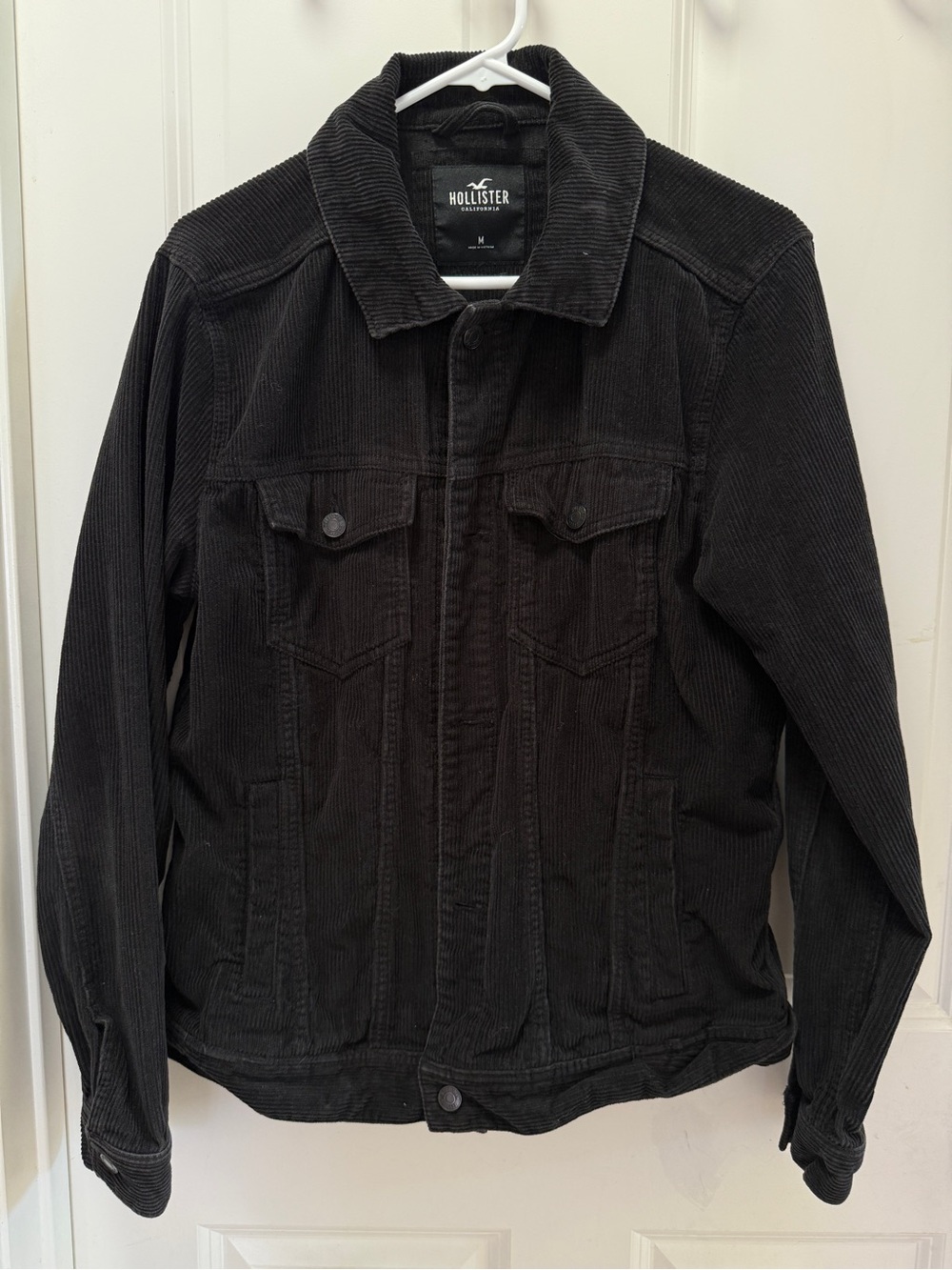 Hollister Black Corduroy Trucker Jacket